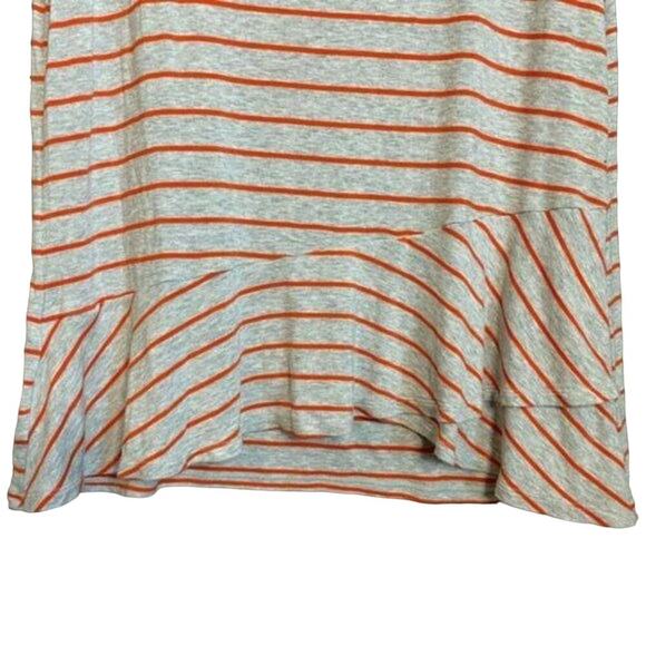 CAbi Women's Ruffle Tank 5331 Orange/Gray Striped Asymmetrical Top Sz Small - Picture 3 of 5
